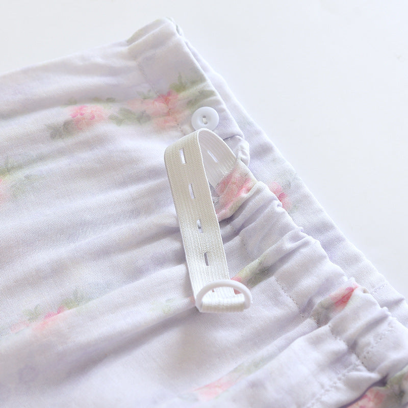 Bamboo Cotton Yarn With Chest Pad Confinement Clothing Summer Thin Long Sleeves